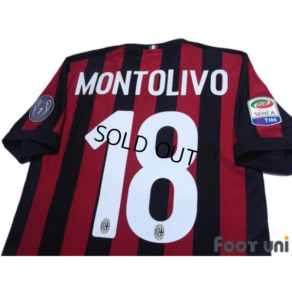 Photo4: AC Milan 2017-2018 Home Shirt #18 Montolivo Serie A Tim Patch/Badge w/tags