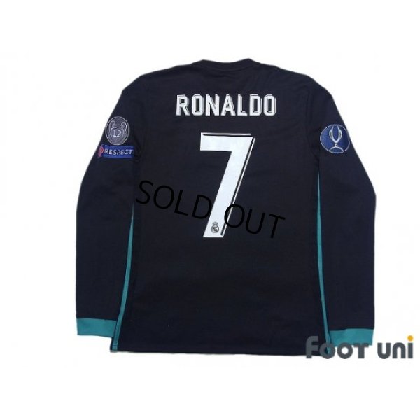 Photo2: Real Madrid 2017-2018 Away Long Sleeve Shirt #7 Cristiano Ronaldo