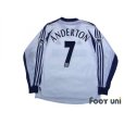 Photo2: Tottenham Hotspur 2001-2002 Home Long Sleeve Shirt #7 Anderton The F.A. Premier League Patch/Badge (2)