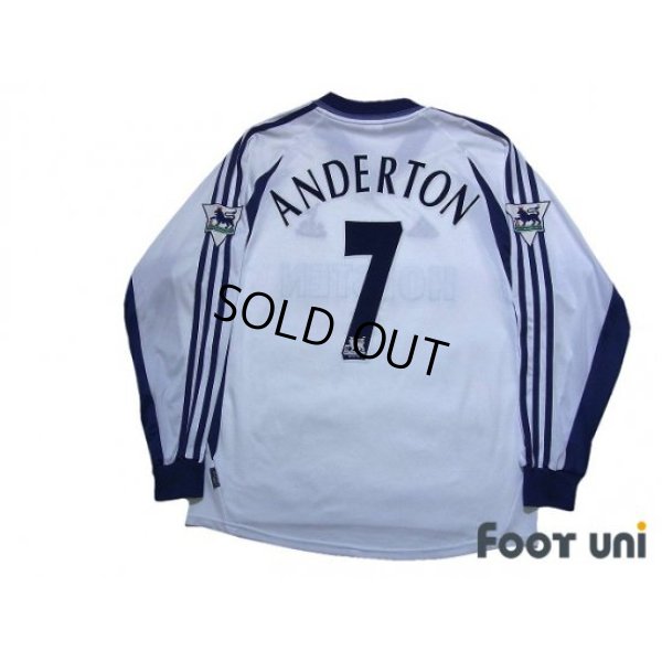 Photo2: Tottenham Hotspur 2001-2002 Home Long Sleeve Shirt #7 Anderton The F.A. Premier League Patch/Badge