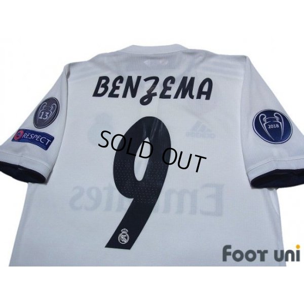 Photo4: Real Madrid 2018-2019 Home Authentic Shirt #9 Benzema w/tags