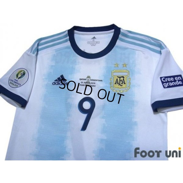 Photo3: Argentina 2019 Home Shirt #9 Kun Aguero Copa America Patch/Badge
