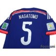 Photo4: Japan 2014 Home Authentic Shirt #5 Yuto Nagatomo FIFA World Cup Brazil Patch/Badge