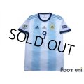 Argentina 2019 Home Shirt #9 Kun Aguero Copa America Patch/Badge