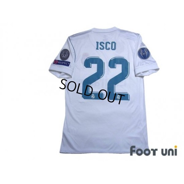 Photo2: Real Madrid 2017-2018 Home Shirt #22 Isco Champions League Patch/Badge