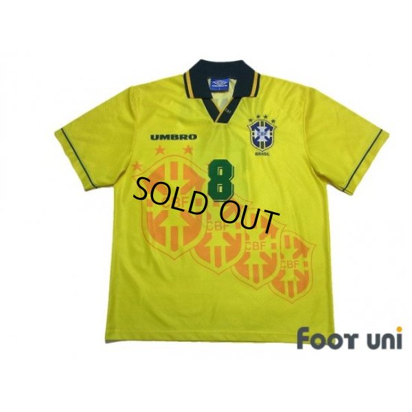 Photo1: Brazil 1995 Home Shirt #8 Dunga