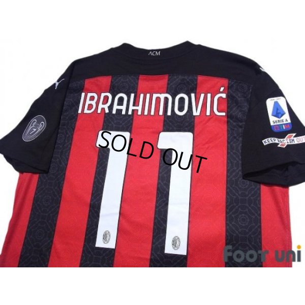 Photo4: AC Milan 2020-2021 Home Shirt #11 Ibrahimovic Serie A Tim Patch/Badge w/tags