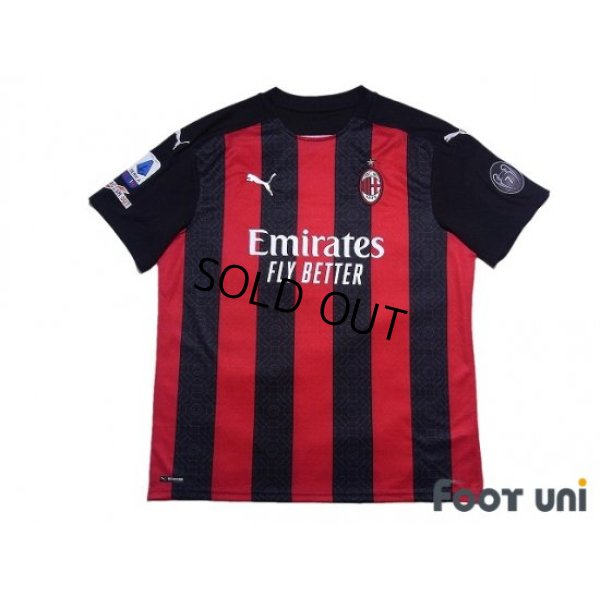 Photo1: AC Milan 2020-2021 Home Shirt #11 Ibrahimovic Serie A Tim Patch/Badge w/tags