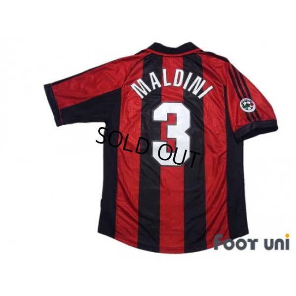 Photo2: AC Milan 1998-1999 Home Shirt #3 Maldini Lega Calcio Patch/Badge