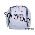 Real Madrid 2003-2004 Home Long Sleeve Shirt Champions League Patch/Badge