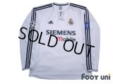 Real Madrid 2003-2004 Home Long Sleeve Shirt Champions League Patch/Badge