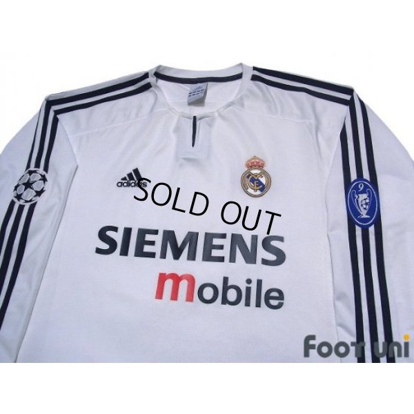 Photo3: Real Madrid 2003-2004 Home Long Sleeve Shirt Champions League Patch/Badge