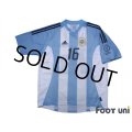 Argentina 2002 Home Shirt #16 Aimar 2002 FIFA World Cup Korea Japan Patch/Badge