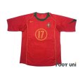 Photo1: Portugal Euro 2004 Home Shirt #17 Cristiano Ronaldo (1)