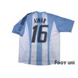 Photo2: Argentina 2002 Home Shirt #16 Aimar 2002 FIFA World Cup Korea Japan Patch/Badge (2)