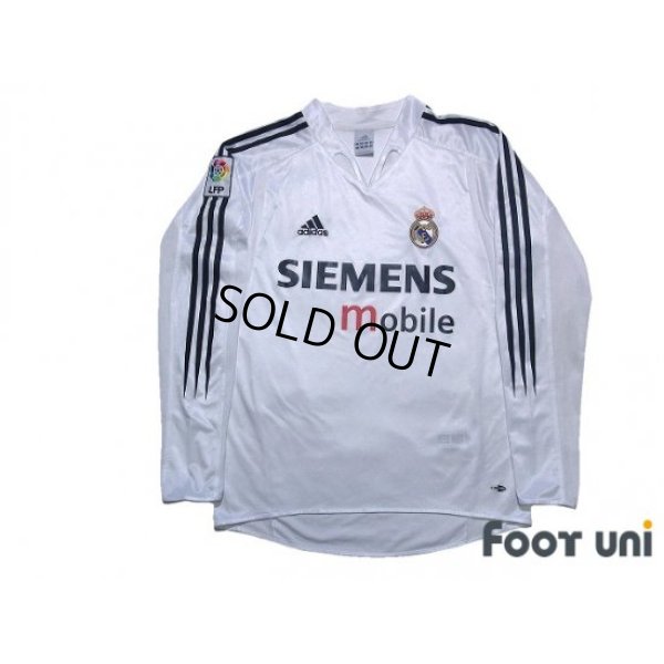 Photo1: Real Madrid 2004-2005 Home Long Sleeve Shirt LFP Patch/Badge