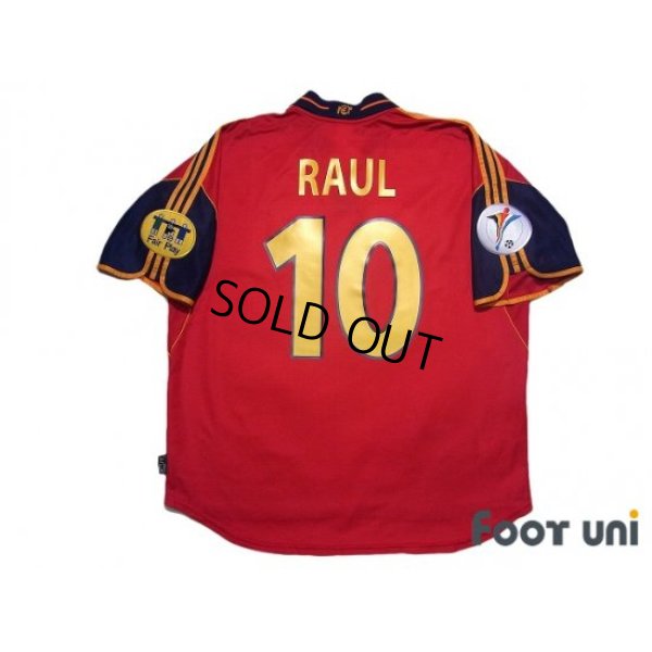 Photo2: Spain Euro 2000 Home Shirt #10 Raul UEFA Euro 2000 Patch/Badge UEFA Fair Play Patch/Badge