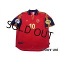 Spain Euro 2000 Home Shirt #10 Raul UEFA Euro 2000 Patch/Badge UEFA Fair Play Patch/Badge