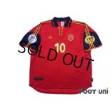 Spain Euro 2000 Home Shirt #10 Raul UEFA Euro 2000 Patch/Badge UEFA Fair Play Patch/Badge