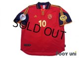 Spain Euro 2000 Home Shirt #10 Raul UEFA Euro 2000 Patch/Badge UEFA Fair Play Patch/Badge