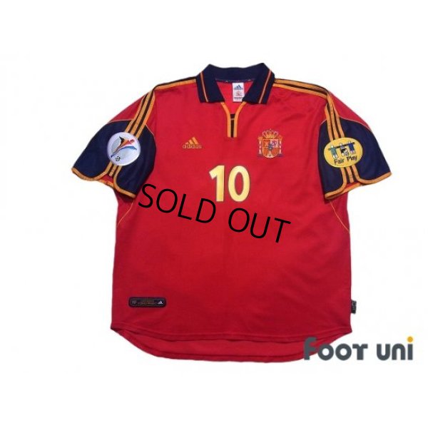 Photo1: Spain Euro 2000 Home Shirt #10 Raul UEFA Euro 2000 Patch/Badge UEFA Fair Play Patch/Badge