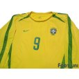 Photo3: Brazil 2002 Home Authentic Long Sleeve Shirt Jersey #9 Ronaldo