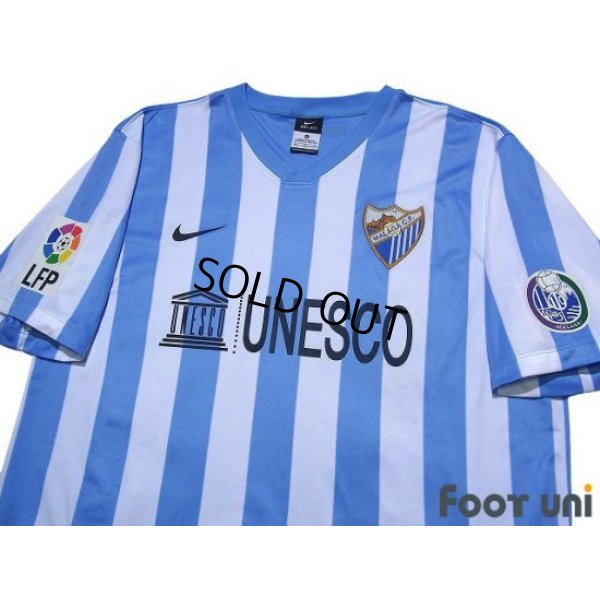 Photo3: Malaga 2014-2015 Home Shirt Jersey 110th Anniversary Model LFP Patch/Badge