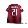 Photo2: AC Milan 2019-2020 Home Shirt #21 Ibrahimović (2)