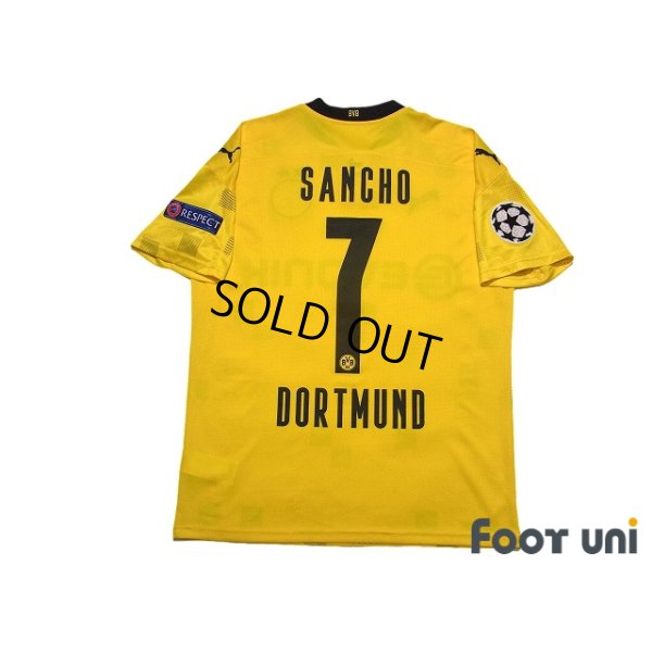 Photo2: Borussia Dortmund 2020-2021 Home Shirt #7 Jadon Sancho Cup model