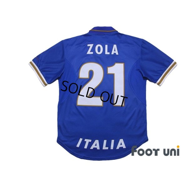 Photo2: Italy Euro 1996 Home Shirt #21 Gianfranco Zola
