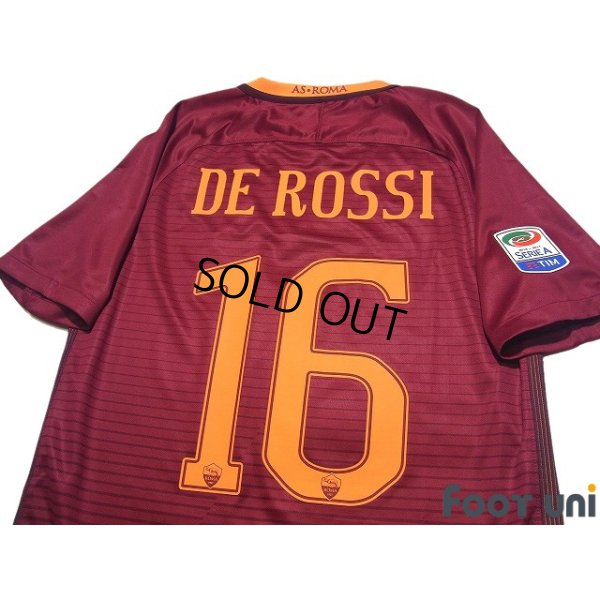Photo4: AS Roma 2016-2017 Home Shirt #16 Daniele De Rossi Lega Calcio Patch/Badge