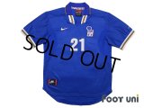 Italy Euro 1996 Home Shirt #21 Gianfranco Zola