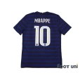 Photo2: France Euro 2020-2021 Home Authentic Shirt #10 Mbappe Shorts Set (2)