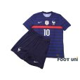 Photo1: France Euro 2020-2021 Home Authentic Shirt #10 Mbappe Shorts Set (1)