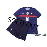 France Euro 2020-2021 Home Authentic Shirt #10 Mbappe Shorts Set