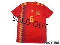 Spain 2018 Home Shirt #6 Andres Iniesta w/tags