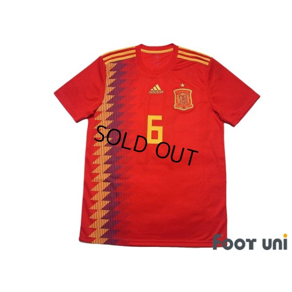 Photo1: Spain 2018 Home Shirt #6 Andres Iniesta w/tags