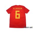 Photo2: Spain 2018 Home Shirt #6 Andres Iniesta w/tags (2)