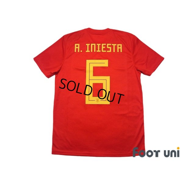 Photo2: Spain 2018 Home Shirt #6 Andres Iniesta w/tags