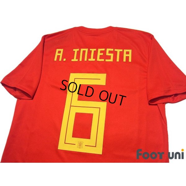 Photo4: Spain 2018 Home Shirt #6 Andres Iniesta w/tags