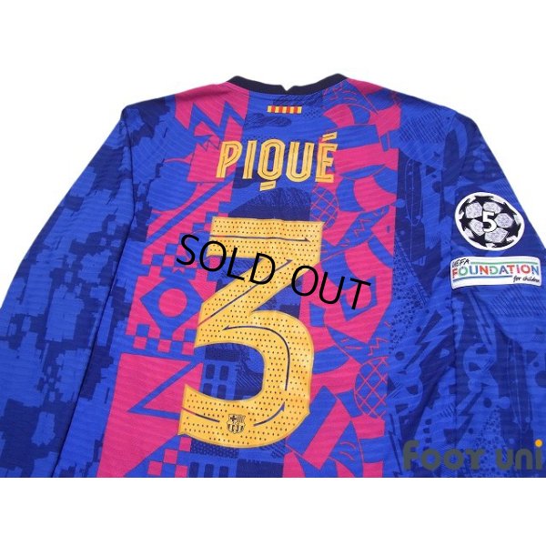 Photo4: FC Barcelona 2021-2022 Third Authentic Shirt #3 Gerard Pique Champions League Patch/Badge Shorts Set