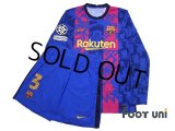 FC Barcelona 2021-2022 Third Authentic Shirt #3 Gerard Pique Champions League Patch/Badge Shorts Set