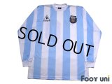 Argentina 1986 Home Reprint Long Sleeve Shirt #10