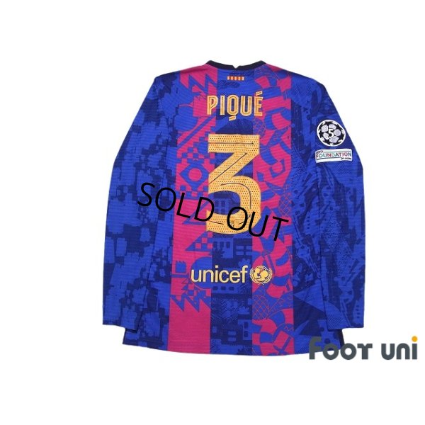 Photo2: FC Barcelona 2021-2022 Third Authentic Shirt #3 Gerard Pique Champions League Patch/Badge Shorts Set