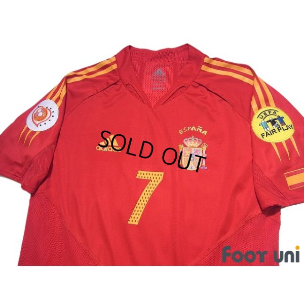 Photo3: Spain Euro 2004 Home Authentic Shirt #7 Raul UEFA Euro 2004 Patch/Badge UEFA Fair Play Patch/Badge