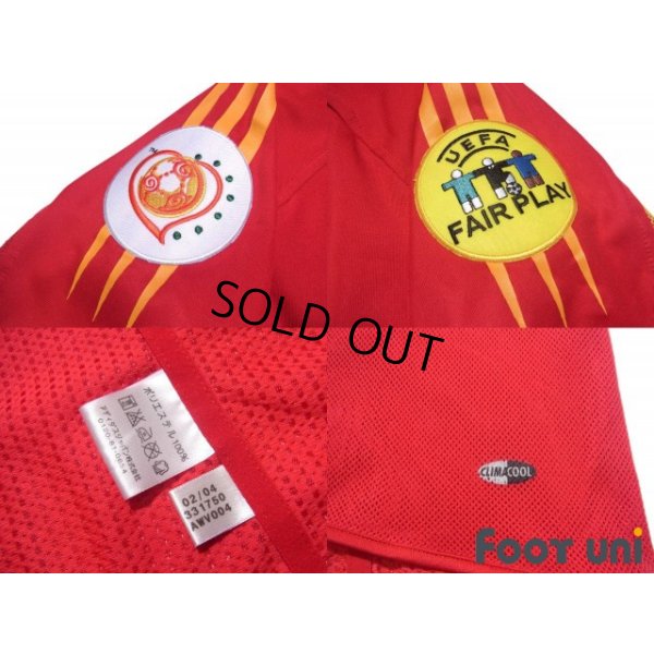 Photo8: Spain Euro 2004 Home Authentic Shirt #7 Raul UEFA Euro 2004 Patch/Badge UEFA Fair Play Patch/Badge