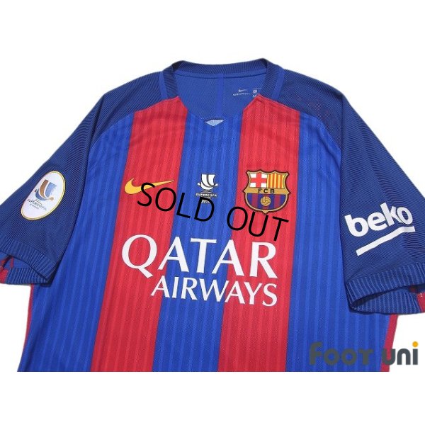 Photo3: FC Barcelona 2016-2017 Home Authentic Shirt #24 Jeremy Mathieu Super Copa Patch/Badg