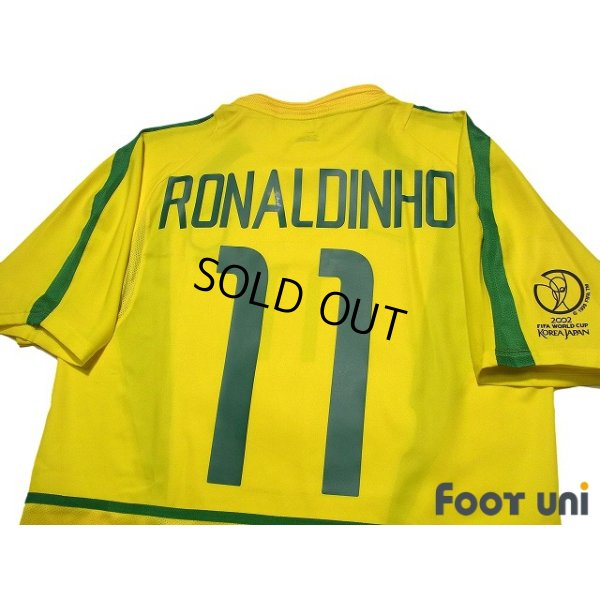 Photo4: Brazil 2002 Home Shirt #11 Ronaldinho 2002 FIFA World Cup Korea Japan Patch/Badge