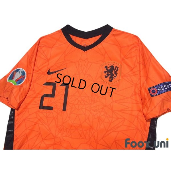 Photo3: Netherlands Euro 2020-2021 Home Shirt #21 Frenkie de Jong UEFA Euro 2020 Patch/Badge w/tags