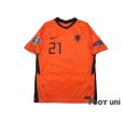 Photo1: Netherlands Euro 2020-2021 Home Shirt #21 Frenkie de Jong UEFA Euro 2020 Patch/Badge w/tags (1)